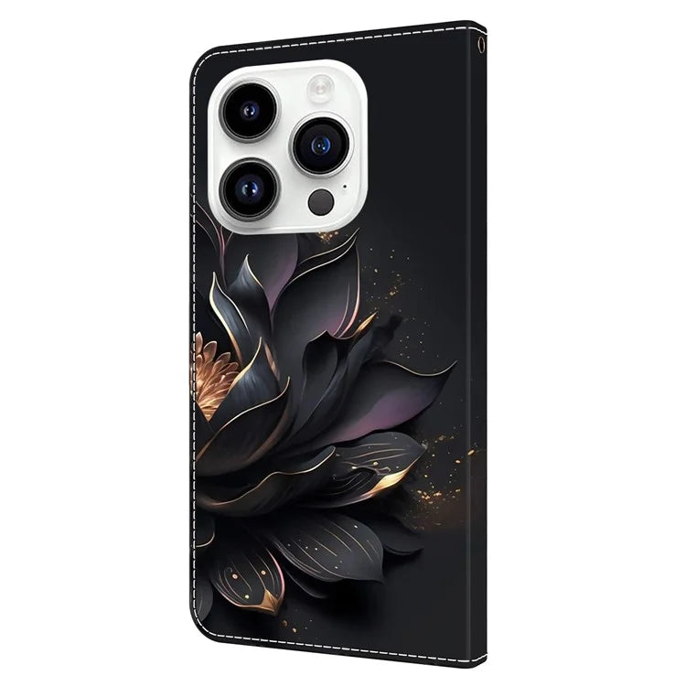 3D Pattern Printing Leather Cover for iPhone 15 Pro Max Case Anti-Dorp Wallet Phone Case