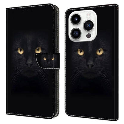 3D Pattern Printing Leather Cover for iPhone 15 Pro Max Case Anti-Dorp Wallet Phone Case