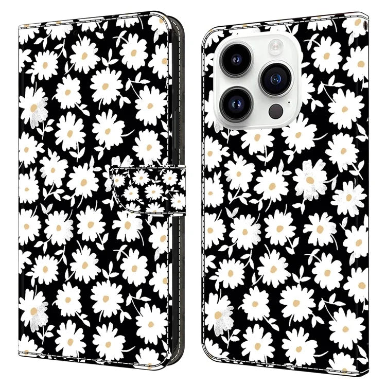 3D Pattern Printing Leather Cover for iPhone 15 Pro Max Case Anti-Dorp Wallet Phone Case