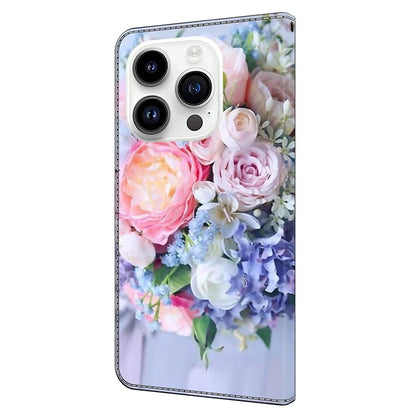 3D Pattern Printing Leather Cover for iPhone 15 Pro Max Case Anti-Dorp Wallet Phone Case