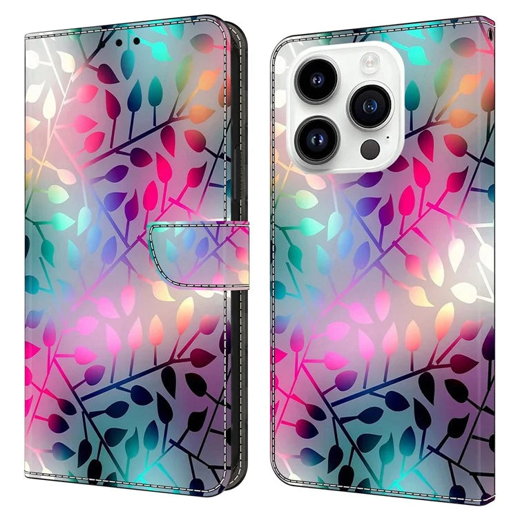 3D Pattern Printing Leather Cover for iPhone 15 Pro Max Case Anti-Dorp Wallet Phone Case