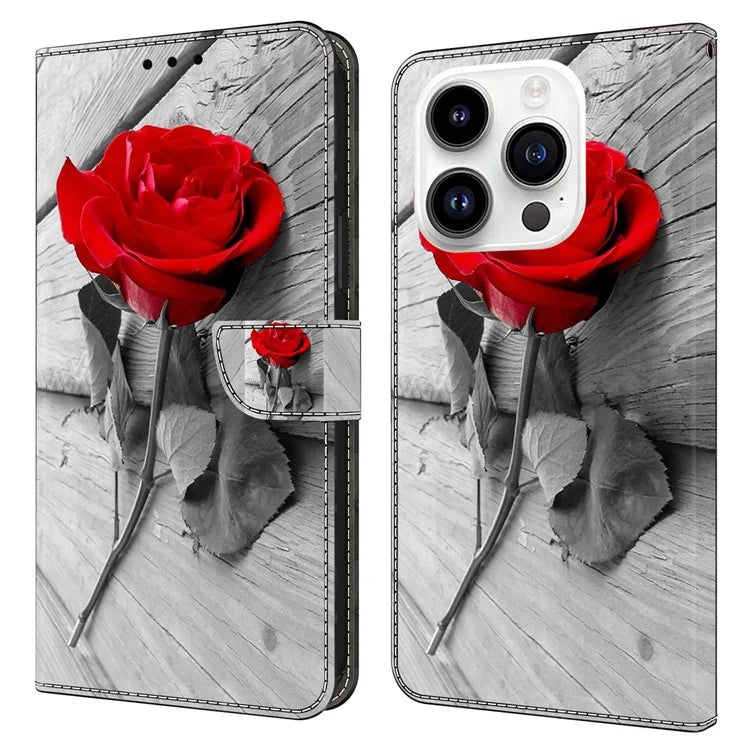 3D Pattern Printing Leather Cover for iPhone 15 Pro Max Case Anti-Dorp Wallet Phone Case