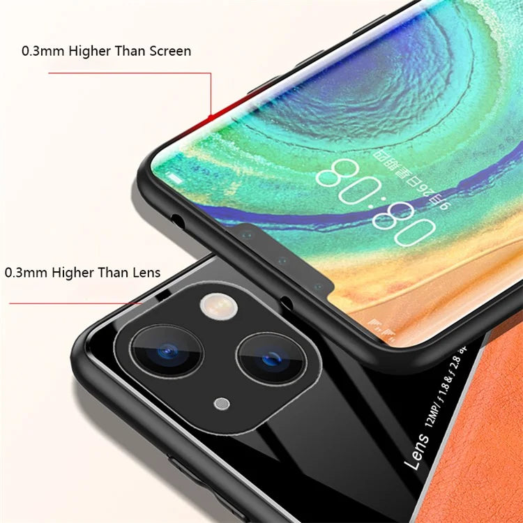 For iPhone 15 Plus Cover PU Leather Coated TPU+PC Anti-fall Phone Case