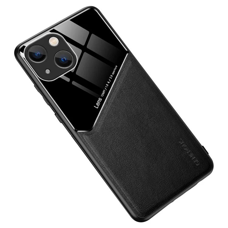 For iPhone 15 Plus Cover PU Leather Coated TPU+PC Anti-fall Phone Case
