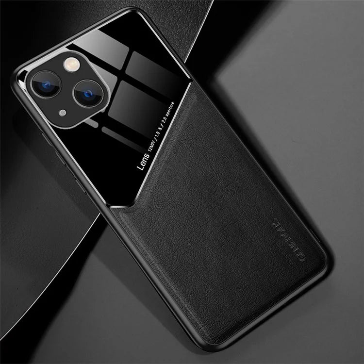 For iPhone 15 Plus Cover PU Leather Coated TPU+PC Anti-fall Phone Case