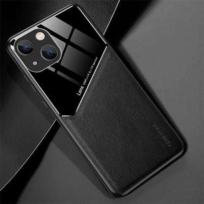 For iPhone 15 Plus Cover PU Leather Coated TPU+PC Anti-fall Phone Case