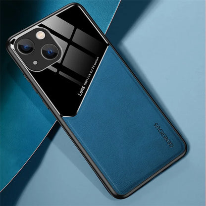 For iPhone 15 Plus Cover PU Leather Coated TPU+PC Anti-fall Phone Case