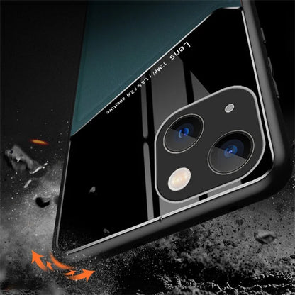 For iPhone 15 Plus Cover PU Leather Coated TPU+PC Anti-fall Phone Case