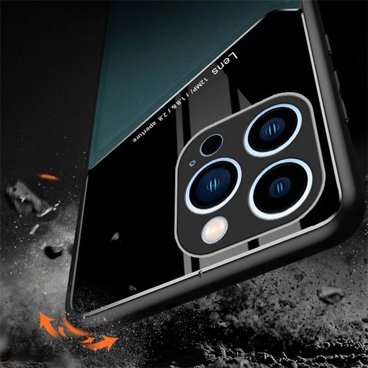 For iPhone 15 Pro Case PU Leather Coating TPU+PC Anti-scratch Phone Cover