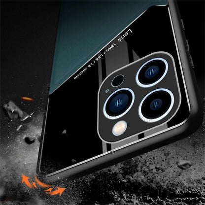 For iPhone 15 Pro Case PU Leather Coating TPU+PC Anti-scratch Phone Cover