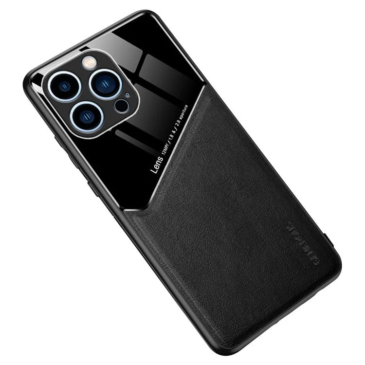 For iPhone 15 Pro Case PU Leather Coating TPU+PC Anti-scratch Phone Cover