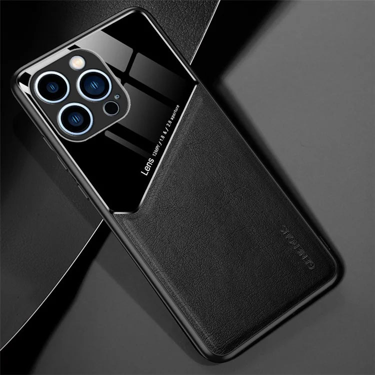 For iPhone 15 Pro Case PU Leather Coating TPU+PC Anti-scratch Phone Cover