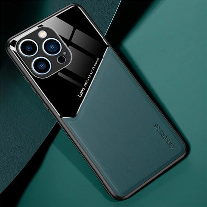 For iPhone 15 Pro Case PU Leather Coating TPU+PC Anti-scratch Phone Cover