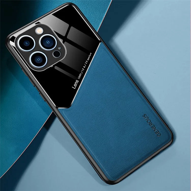 For iPhone 15 Pro Case PU Leather Coating TPU+PC Anti-scratch Phone Cover