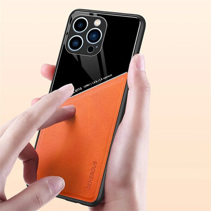 For iPhone 15 Pro Case PU Leather Coating TPU+PC Anti-scratch Phone Cover