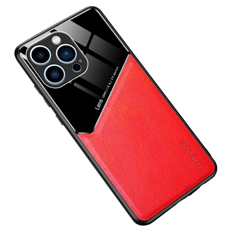 For iPhone 15 Pro Case PU Leather Coating TPU+PC Anti-scratch Phone Cover