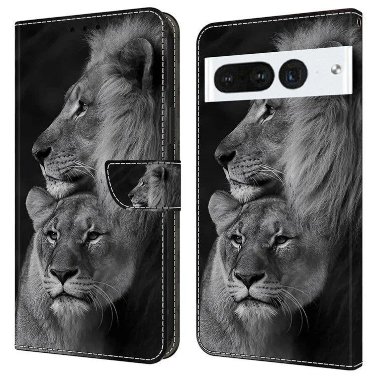 For Google Pixel 7 Pro 5G Case Anti-Scratch Leather Wallet Phone Cover