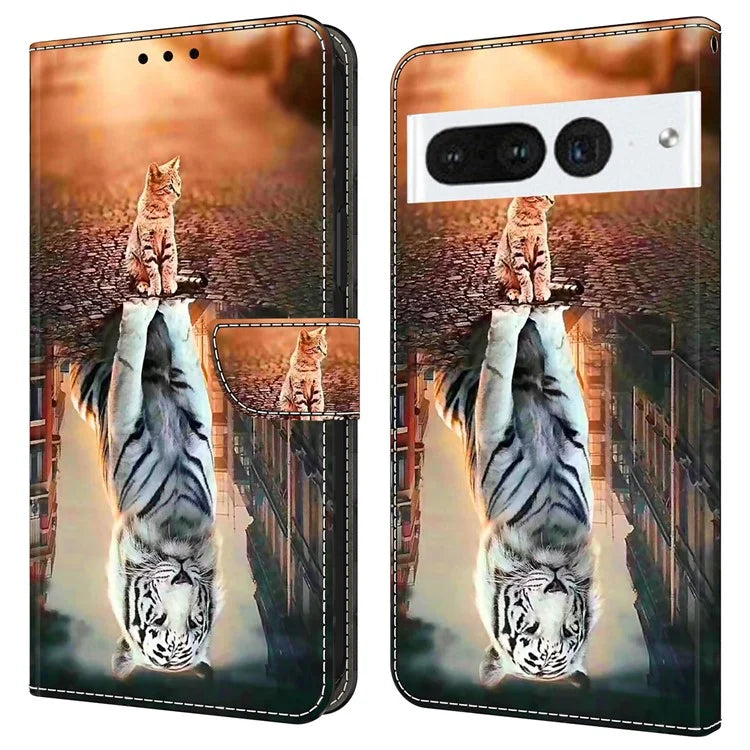 For Google Pixel 7 Pro 5G Case Anti-Scratch Leather Wallet Phone Cover