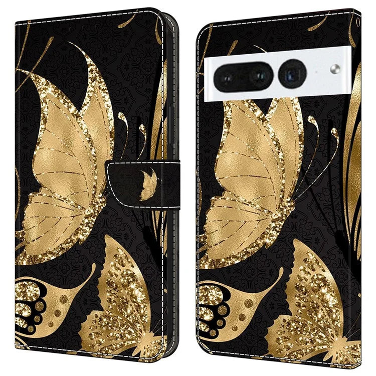 For Google Pixel 7 Pro 5G Case Anti-Scratch Leather Wallet Phone Cover
