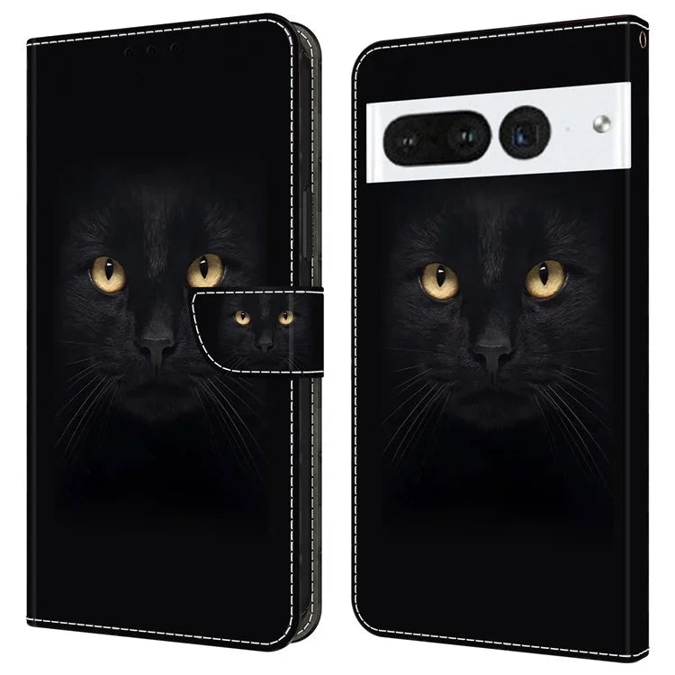 For Google Pixel 7 Pro 5G Case Anti-Scratch Leather Wallet Phone Cover