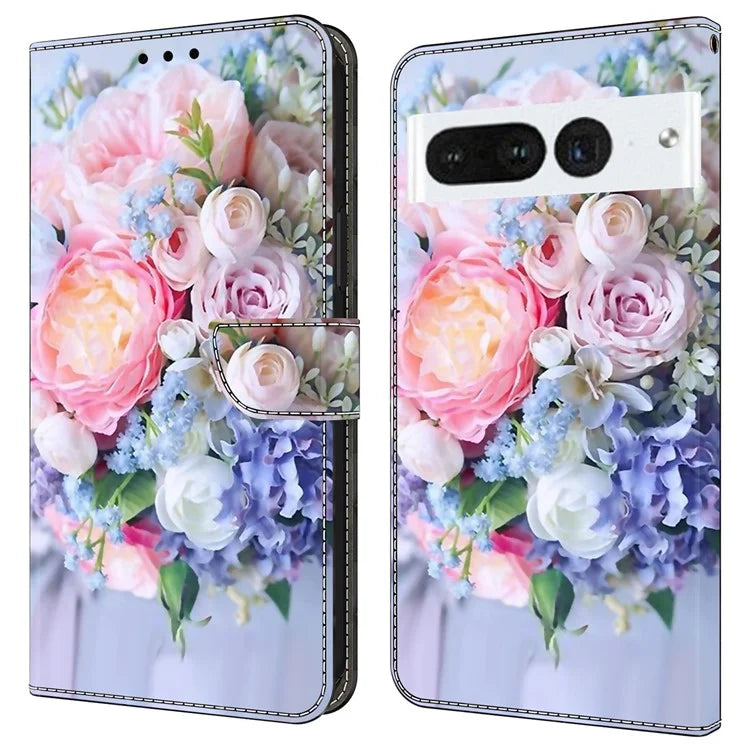 For Google Pixel 7 Pro 5G Case Anti-Scratch Leather Wallet Phone Cover