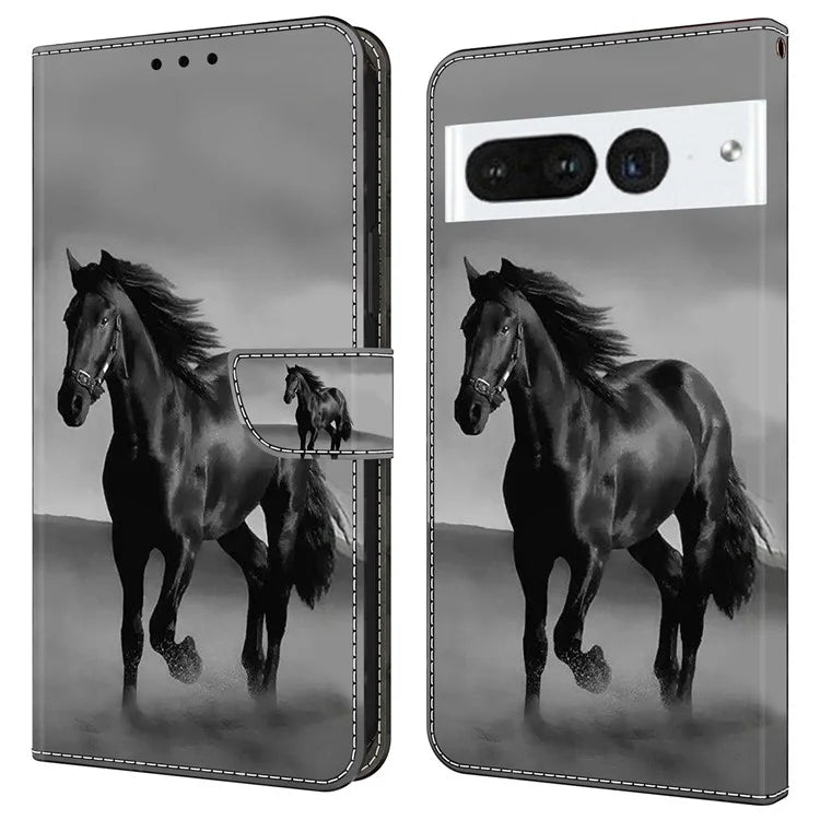 For Google Pixel 7 Pro 5G Case Anti-Scratch Leather Wallet Phone Cover