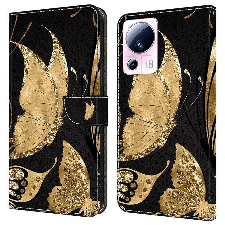 For Xiaomi 13 Lite / Civi 2 5G Wallet Case 3D Pattern Printing Leather Shockproof Phone Cover