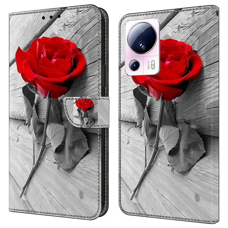 For Xiaomi 13 Lite / Civi 2 5G Wallet Case 3D Pattern Printing Leather Shockproof Phone Cover