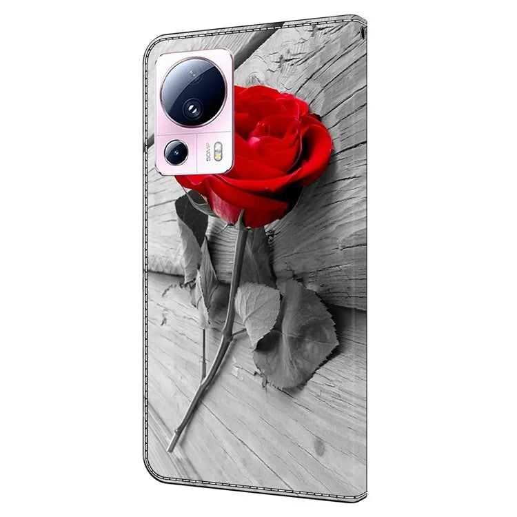 For Xiaomi 13 Lite / Civi 2 5G Wallet Case 3D Pattern Printing Leather Shockproof Phone Cover