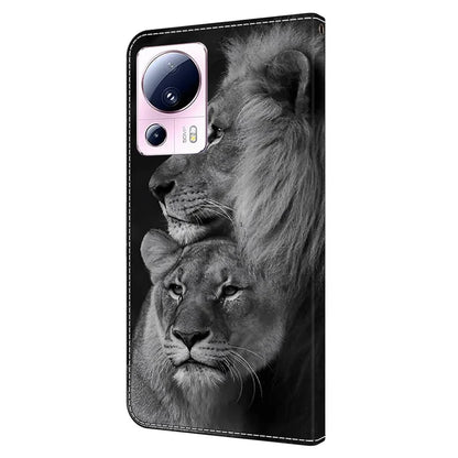 For Xiaomi 13 Lite / Civi 2 5G Wallet Case 3D Pattern Printing Leather Shockproof Phone Cover
