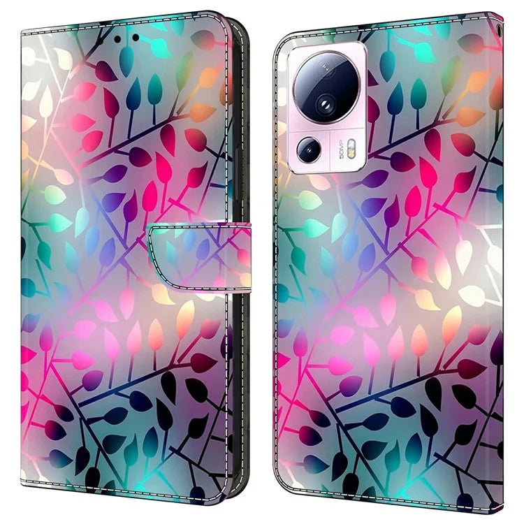 For Xiaomi 13 Lite / Civi 2 5G Wallet Case 3D Pattern Printing Leather Shockproof Phone Cover