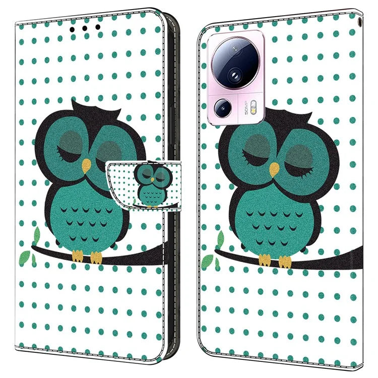 For Xiaomi 13 Lite / Civi 2 5G Wallet Case 3D Pattern Printing Leather Shockproof Phone Cover