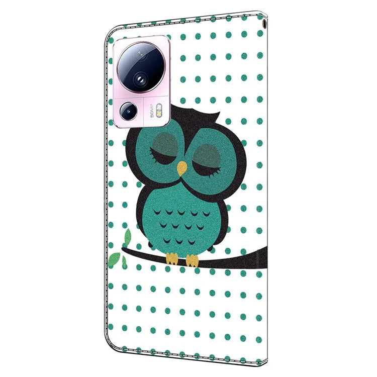 For Xiaomi 13 Lite / Civi 2 5G Wallet Case 3D Pattern Printing Leather Shockproof Phone Cover