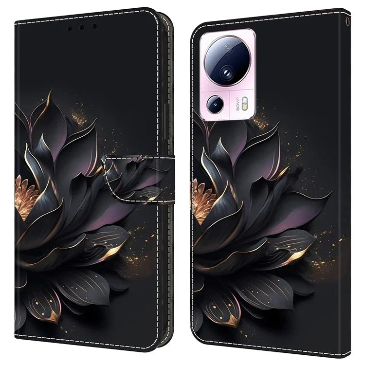For Xiaomi 13 Lite / Civi 2 5G Wallet Case 3D Pattern Printing Leather Shockproof Phone Cover