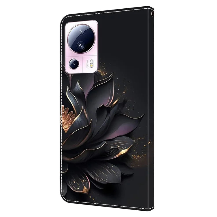 For Xiaomi 13 Lite / Civi 2 5G Wallet Case 3D Pattern Printing Leather Shockproof Phone Cover