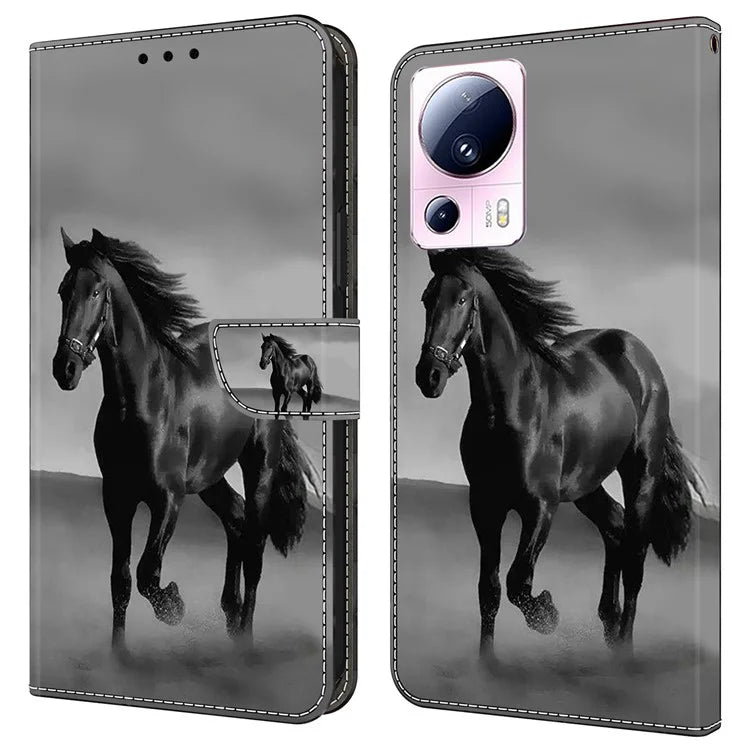 For Xiaomi 13 Lite / Civi 2 5G Wallet Case 3D Pattern Printing Leather Shockproof Phone Cover