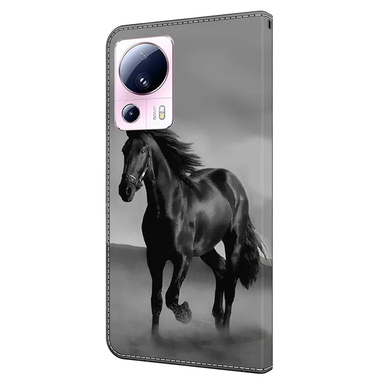 For Xiaomi 13 Lite / Civi 2 5G Wallet Case 3D Pattern Printing Leather Shockproof Phone Cover