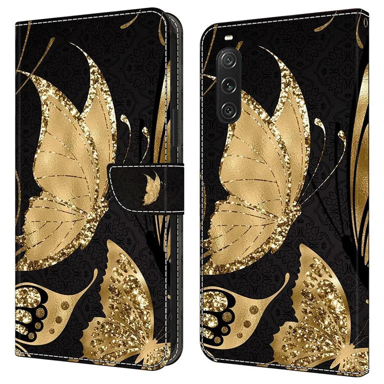 For Sony Xperia 10 V Protective Case 3D Pattern Printing Leather Wallet Phone Cover