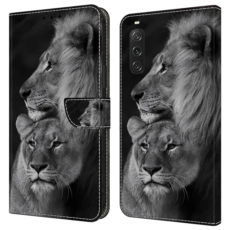 For Sony Xperia 10 V Protective Case 3D Pattern Printing Leather Wallet Phone Cover