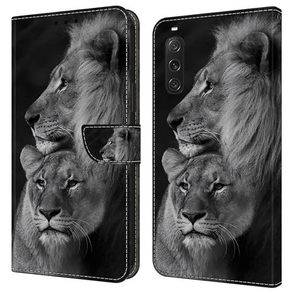 For Sony Xperia 10 V Protective Case 3D Pattern Printing Leather Wallet Phone Cover