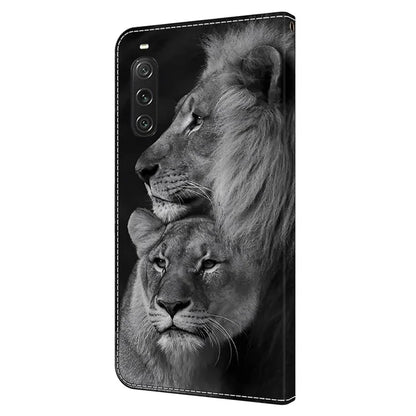 For Sony Xperia 10 V Protective Case 3D Pattern Printing Leather Wallet Phone Cover