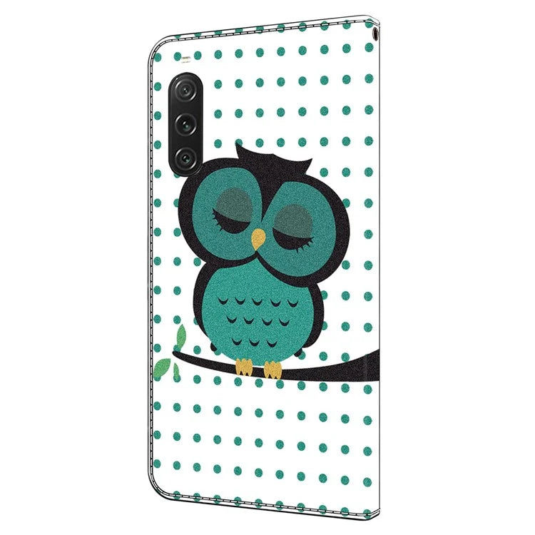 For Sony Xperia 10 V Protective Case 3D Pattern Printing Leather Wallet Phone Cover