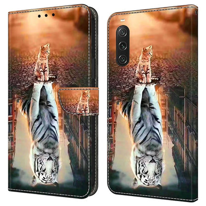 For Sony Xperia 10 V Protective Case 3D Pattern Printing Leather Wallet Phone Cover