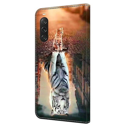 For Sony Xperia 10 V Protective Case 3D Pattern Printing Leather Wallet Phone Cover
