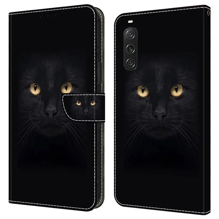 For Sony Xperia 10 V Protective Case 3D Pattern Printing Leather Wallet Phone Cover