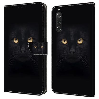 For Sony Xperia 10 V Protective Case 3D Pattern Printing Leather Wallet Phone Cover