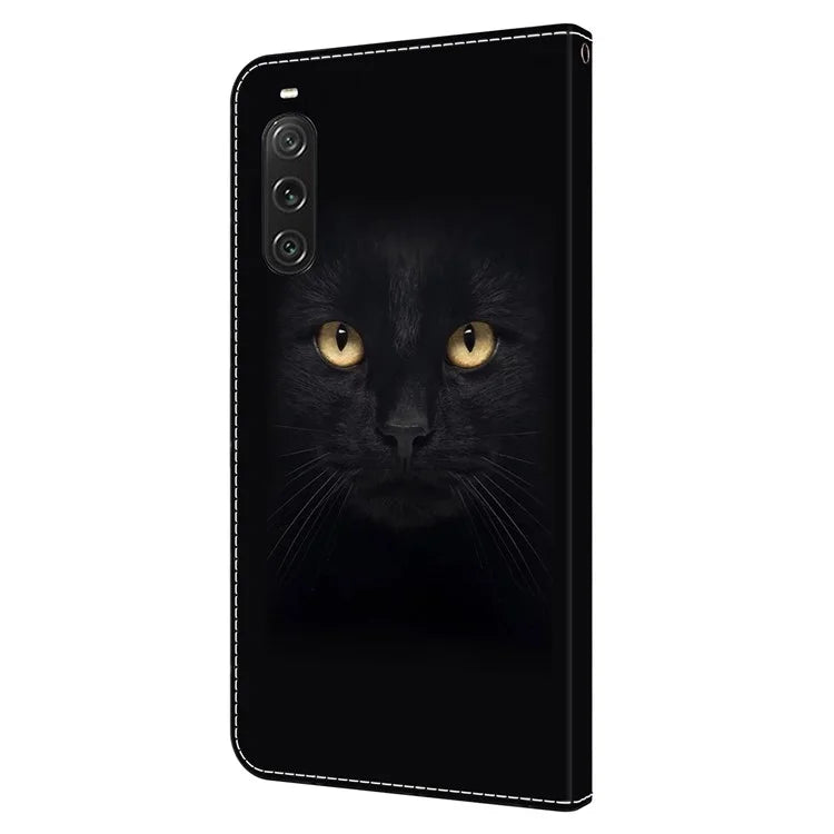 For Sony Xperia 10 V Protective Case 3D Pattern Printing Leather Wallet Phone Cover