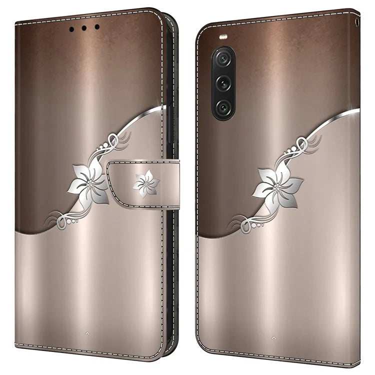 For Sony Xperia 10 V Protective Case 3D Pattern Printing Leather Wallet Phone Cover