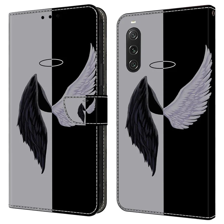 For Sony Xperia 10 V Protective Case 3D Pattern Printing Leather Wallet Phone Cover