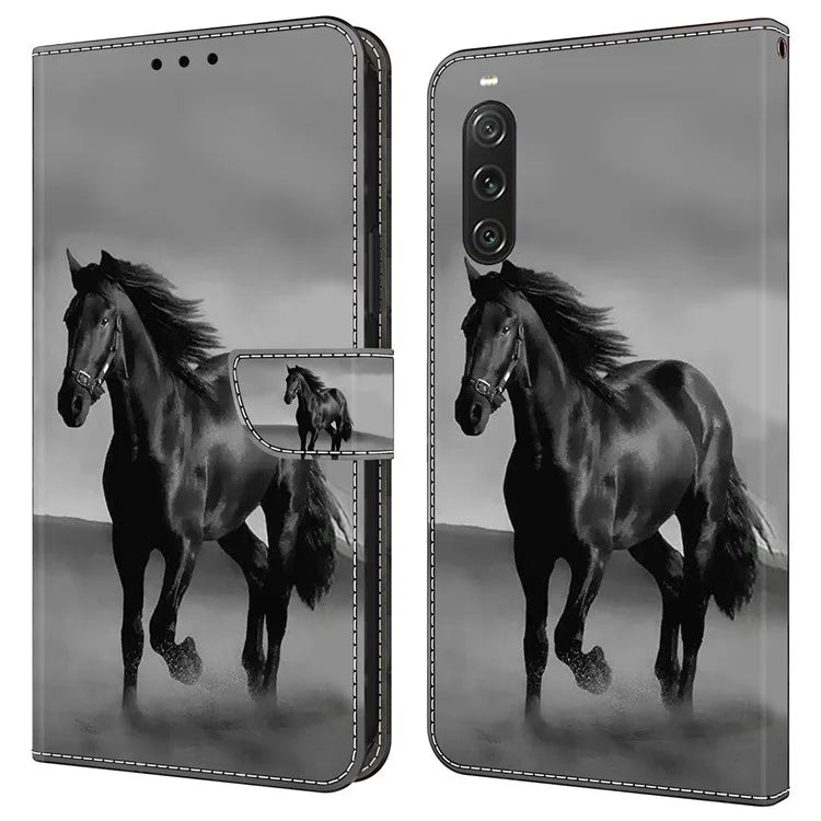 For Sony Xperia 10 V Protective Case 3D Pattern Printing Leather Wallet Phone Cover